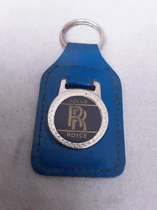 VINTAGE ROLLS ROYCE LEATHER FOB SPLIT RING KEYRING - Picture 1 of 5
