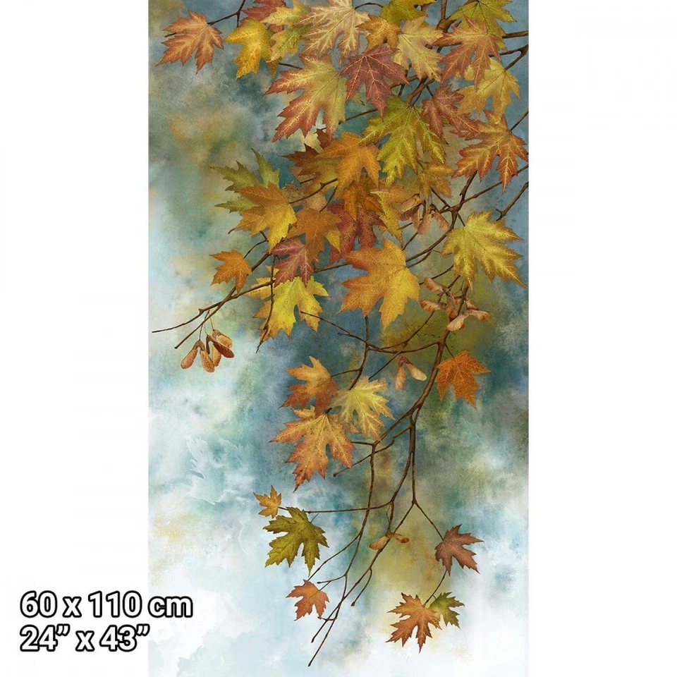 Northcott Autumn Splendor Stonehenge Leaves Tree Branch Fall 100% Cotton Panel - Image 1 of 1