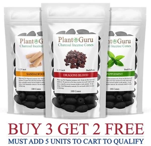 100 Charcoal Incense Cones BACKFLOW 1.25" Bulk For Waterfall Burner Holder Lot - Picture 1 of 173