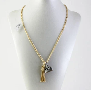 Collana lunga Vanto in argento bicolore con catena, nappine e pendente a sigillo - Picture 1 of 3