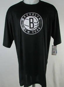 Brooklyn Nets NBA Majestic Men's Black Activewear Short Sleeve Shirt - Picture 1 of 7