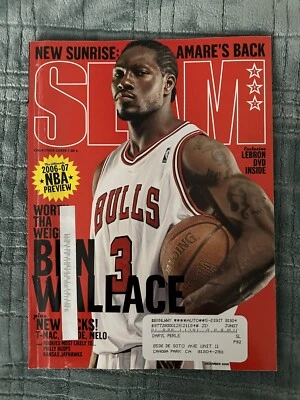 Revista SLAM 2006 dezembro Ben Wallace com pôster LeBron James DVD Chicago Bulls - Imagem 1 de 4