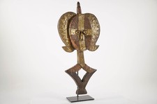 Two-Toned Metal Plated Kota Statue 23" - Gabon - African Art