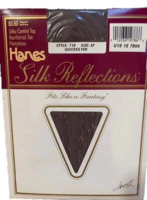 Pantimedias de seda vintage para mujer talla grande EF Quick Silver Foto 1 de 2