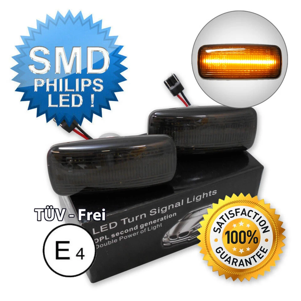 2x LED SEITENBLINKER BLINKER JEEP PATRIOT GRAND CHEROKEE COMPASS 300C SCHWARZ - Bild 1 von 1