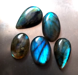 121 Karat Natur Multi Labradorit Mix Form Lose Edelstein Cabochon 5 Stck. Menge - Bild 1 von 7