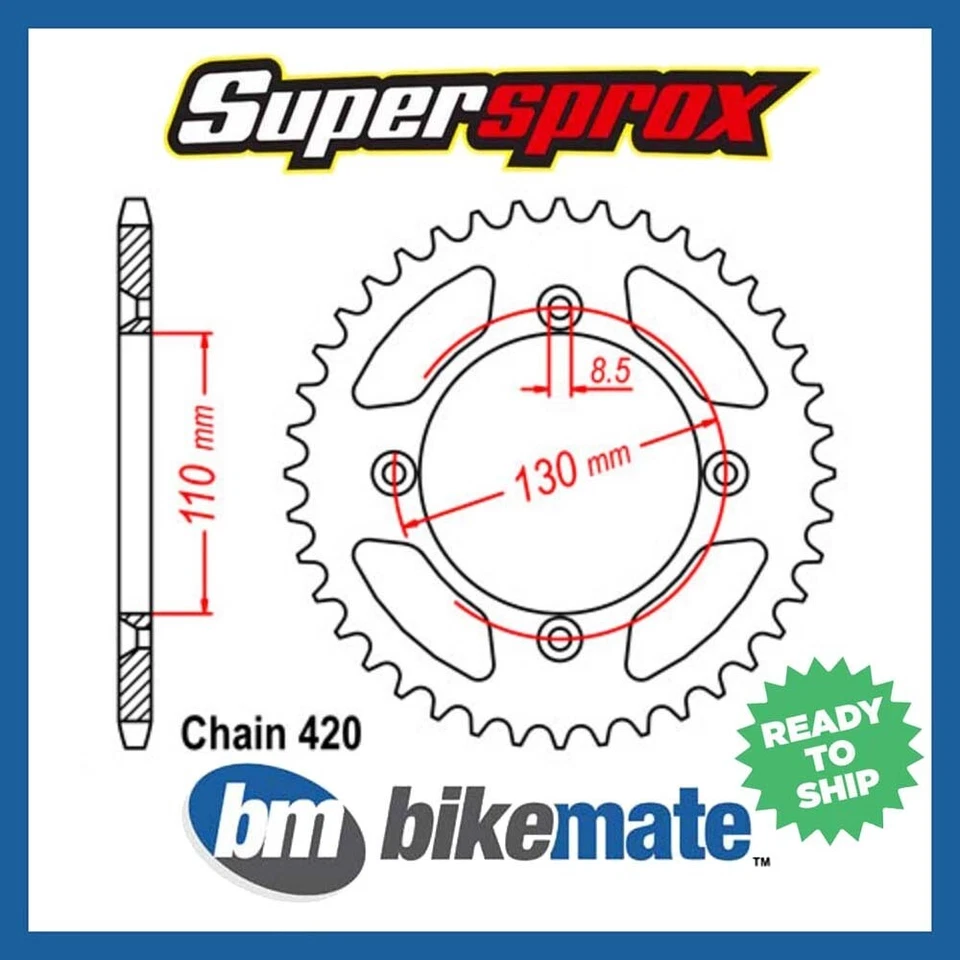 Sprocket Rear Steel 420-54T for HONDA CR 80 R 1997 1998 1999 2000 2001 2002 - Image 1 of 1