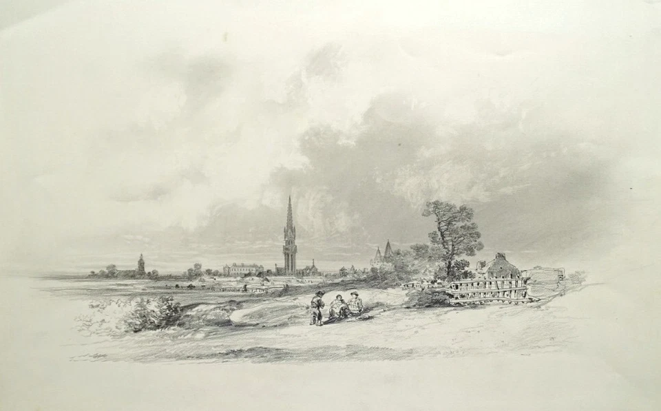 Jules Achille NOËL (1810 -1881) Paysage - Bretagne -   Dessin original ancien - Photo 1/1