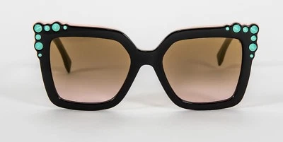 Fendi CAN EYE FF 0260/S 3H2/53 Negro/Rosa con gafas de sol turquesa  Foto 1 de 4