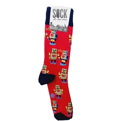 Sock It To Me Crew Hombres Mujeres Robot Amor San Valentín Corazón Matrimonio Rojo NUEVO CON ETIQUETAS NUEVO Foto 1 de 4