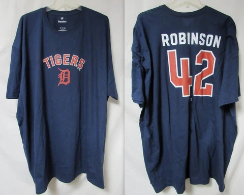 Detroit Tigers Jackie Robinson #42 Men's Size 5X-Large T-Shirt C1 4460 Cover