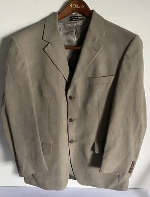 Chaqueta Blazer Abrigo Deportivo Hombre Beige 42R Imitación Gamuza Gianfranco Ruffini 3 Botones. Foto 1 de 4