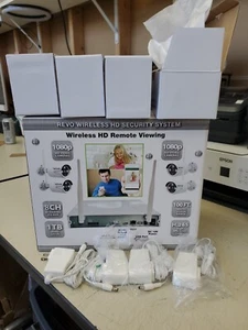 Revo Wireless 8-Channel NVR 1TB Surveillance System with 8 Full HD Camera - Picture 1 of 8