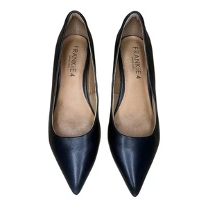 Frankie 4 Carrie II Black Leather Mid-Heel Stiletto Size 8 - Picture 1 of 9