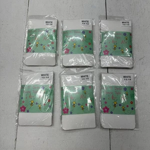 Alexa Rose White 6pc Basic Closed Toe 40 Denier Opaque Tights Girl's Size 12-14 - Picture 1 of 6