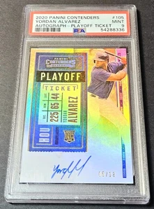 2020 Panini Contenders Playoff /18 Auto Yordan Alvarez Rookie RC #105 PSA 9 - Picture 1 of 2