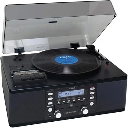 TEAC CD Recorder w/Turntable/Cassette Player LP-R550USB-B - Image 1 of 4