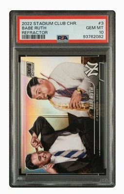 2022 Topps Stadium Club Chrome - Babe Ruth #3 Refractor With Lou Gehrig - Image 1 of 2