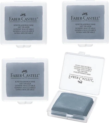 Faber-Castell Drawing Art Kneadable Erasers, Grey Colour (Pack of 4) - Image 1 of 4