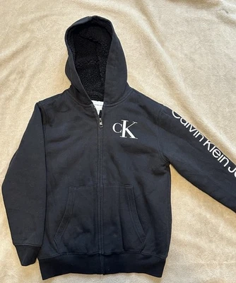 Sudadera Calvin Klein Jóvenes Niños Mediana 10-12 Atlética Gris Cremallera Completa Sudadera con Capucha Foto 1 de 4