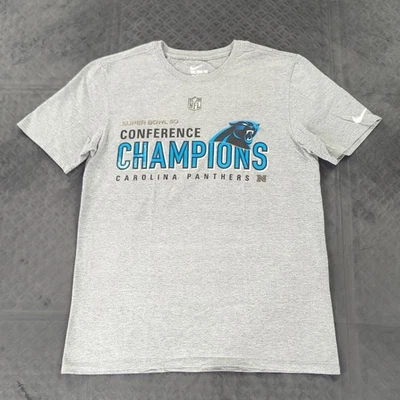 Рубашка Nike Carolina Panthers Super Bowl 50 чемпионов NFC серая мужская средний размер - Изображение 1 из 4