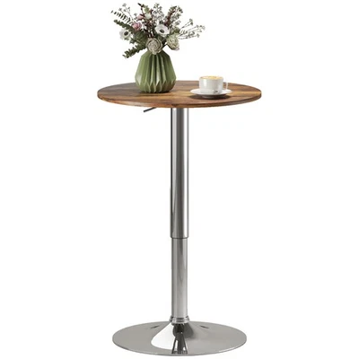 HOMCOM Round Bar Table, Swivel Bistro Table with Adjustable Height - Image 1 of 4