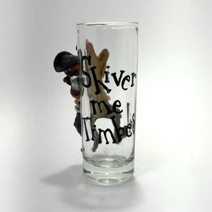“Shiver Me Timbers” Shot Glass With 3D Pirate St Augustine Glassware Rare Unique - Picture 1 of 6