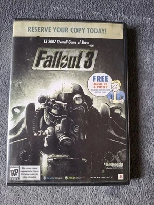 Fallout 3 预购宣传原声带 CD + 海报 2008 贝塞斯达 GNR — 第 1/4 张图片