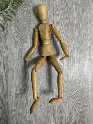 Maniquí Figura Modelo Artista 13" Posable Madera Articulada De Colección Foto 1 de 4