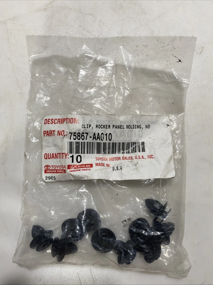 2002-2025 Toyota/Lexus/Scion рокер молдинг зажим 75867-AA010 (кол-во: 10 штук) - Изображение 1 из 1