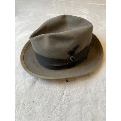 RESISTOL Sombrero Fedora de Fieltro Autoconforme Para Hombres Banda Negra Detalle de Pluma Foto 1 de 4