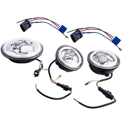 7" LED  Headlight & 4.5“ Passing Lights 1991-2013 Fit for Harley Davidson - Image 1 of 4