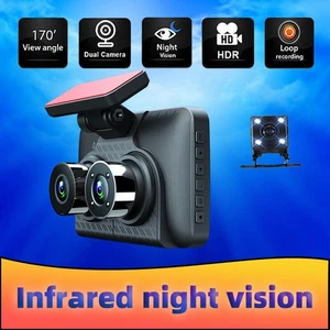 3 Lens 4in Dash Cam Car DVR Video Recorder Parking Monitor G-sensor Night Vision - Picture 1 of 24