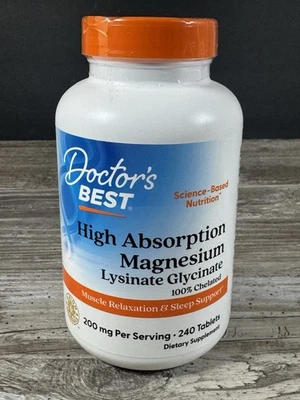 Doctor's Best Magnesio de Alta Absorción 100% Quelado 200 mg 240 Tabs Exp: 01/28 Foto 1 de 4