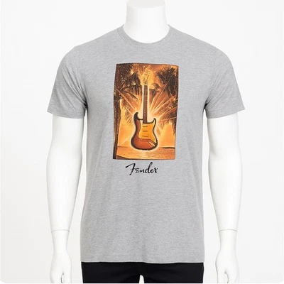 Camiseta Fender Guitarra Gráfica Manga Corta Cuello Redondo Informal Para Hombre Grande Foto 1 de 4