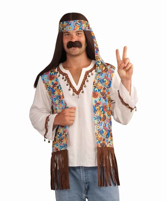 JUEGO DE DIADEMA Y CHALECO FORUM HIPPIE GROOVY con CAMISA ADJUNTA ACCESORIO DE DISFRAZ 65802 Foto 1 de 4
