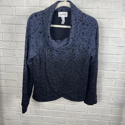 Chaqueta tejida Joseph Ribkoff Ombre capucha cuello azul para mujer talla 8 artística vanguardia Foto 1 de 4