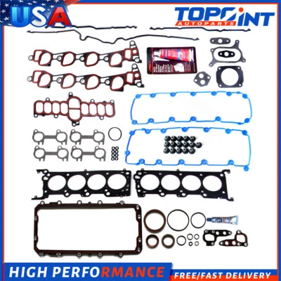 Juego completo de juntas aptas para 97-99 Ford E150 E250 E350 Econoline Lincoln 5,4 VIN L Foto 1 de 4