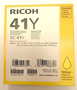 Original Ricoh GC 41Y Yellow Regular Yield Ink Cartridge SG 7100DN SG 3110DN - Picture 1 of 3