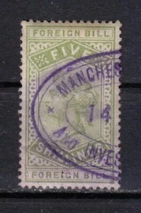 Great Britain Foreign Bill Five Shillings used stamp Victoria period / 004 - Picture 1 of 2