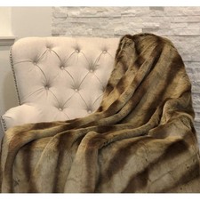 Plutus Sheared Faux Chinchilla Throw, (Bedspread 114W x 120L King)