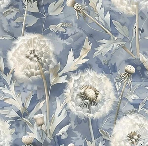 Floral Peel and Stick Wallpaper Vintage Blue Floral Wallpaper 16.9inx118.1in - Picture 1 of 8