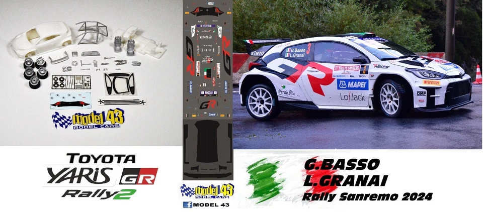 1/43 TOYOTA  YARIS GR  RALLY 2  -  G.BASSO - Rally SANREMO 2024 - Immagine 1 di 1