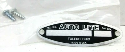 REPRODUCTION TRACTOR  BLANK GENERATOR BLACK 6V TAG FOR AUTOLITE ELECTRICAL - Image 1 of 4
