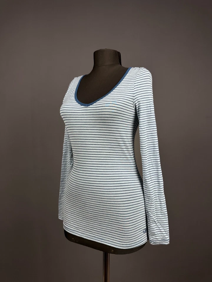Camiseta Icebreaker Mujer Azul Lana Merino Manga Larga Rayas Exterior Top Talla XS Foto 1 de 4