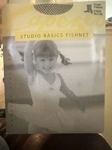 Lot Of 4 Capezio 3407 C Professional Footed Fishnet Tights Youth Black One Size - Picture 1 of 8