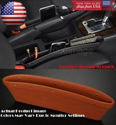 Soporte organizador de almacenamiento de bolsillo relleno hueco de captura asiento de coche marrón PVC para Mercedes Foto 1 de 2