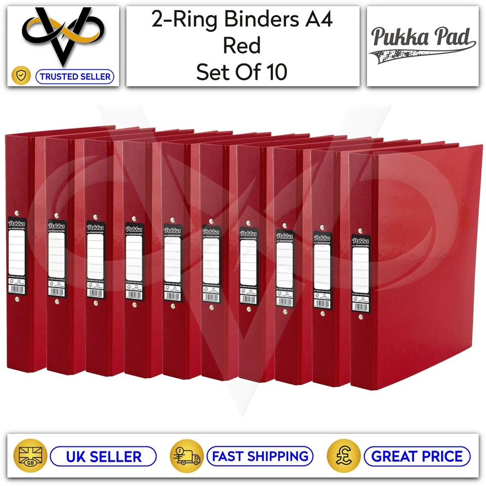 Pukka A4 Ring Binders 2-ring Black Red & Navy Set of 3 Office School