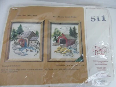 Creative Circle Crewel Embroidery Kit 511 Stoney Creek Bridge Bob Shafor  8x10 - Image 1 of 3
