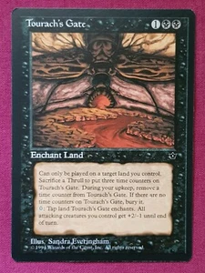 Magic The Gathering FALLEN EMPIRES TOURACH'S GATE black card MTG - Picture 1 of 2